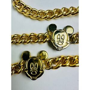 Vintage Mickey Mouse Disney Adjustable Chain Belt Glentex New York Gold Tone 42"